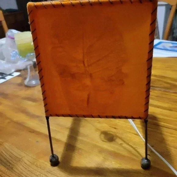 Art Deco Hand Made Accent Lamp  Fabric & Leaves Original - Picture 3 of 10